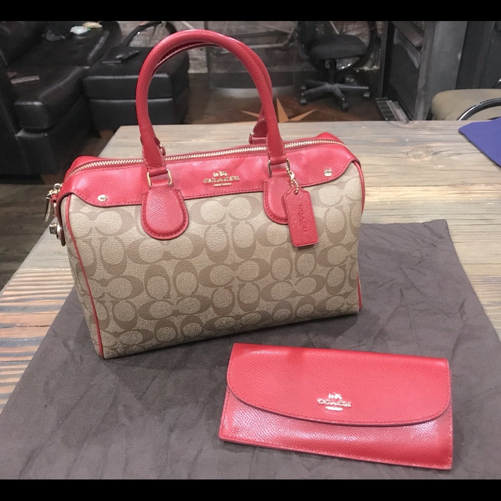 Coach signature satchel and wallet
